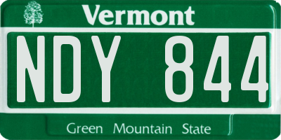 VT license plate NDY844