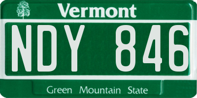 VT license plate NDY846