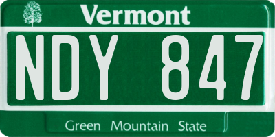 VT license plate NDY847