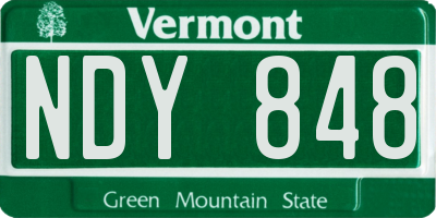 VT license plate NDY848