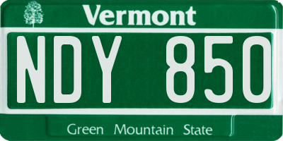 VT license plate NDY850