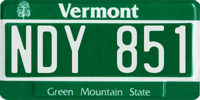 VT license plate NDY851