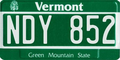 VT license plate NDY852