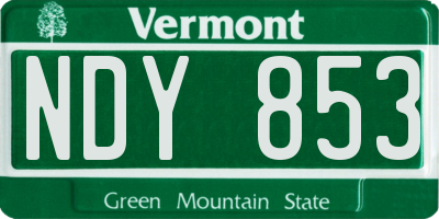 VT license plate NDY853