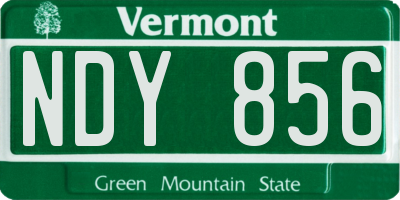 VT license plate NDY856