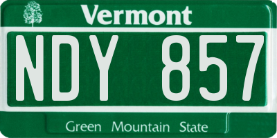 VT license plate NDY857