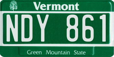 VT license plate NDY861