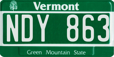 VT license plate NDY863