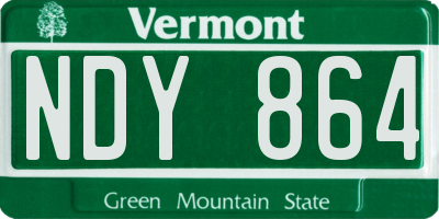 VT license plate NDY864