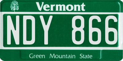 VT license plate NDY866