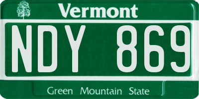 VT license plate NDY869
