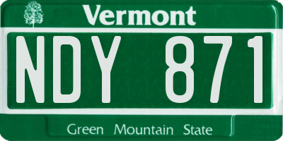 VT license plate NDY871