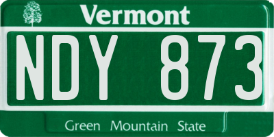 VT license plate NDY873