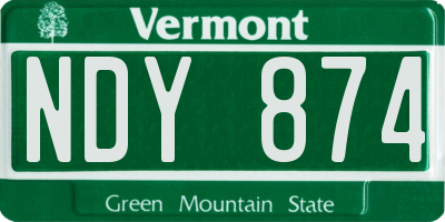 VT license plate NDY874