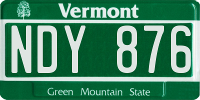VT license plate NDY876