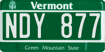 VT license plate NDY877
