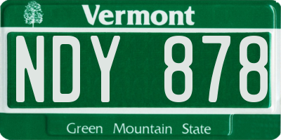 VT license plate NDY878