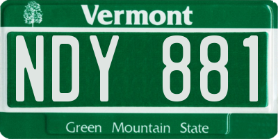 VT license plate NDY881