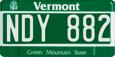 VT license plate NDY882