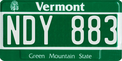 VT license plate NDY883