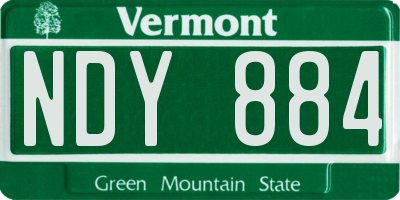 VT license plate NDY884