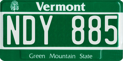 VT license plate NDY885