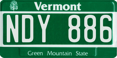 VT license plate NDY886