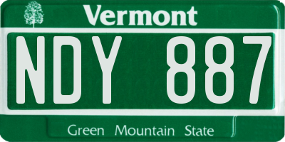 VT license plate NDY887