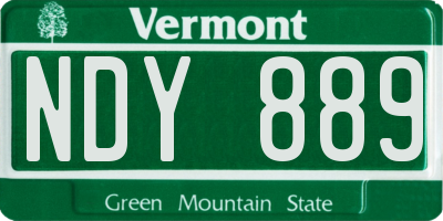 VT license plate NDY889