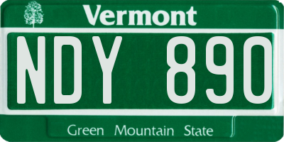VT license plate NDY890