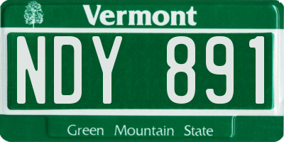 VT license plate NDY891