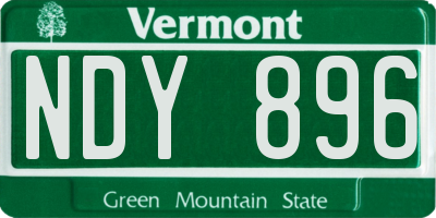 VT license plate NDY896