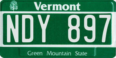 VT license plate NDY897