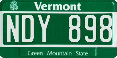 VT license plate NDY898