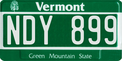 VT license plate NDY899