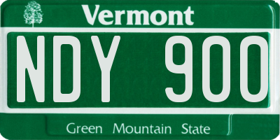 VT license plate NDY900