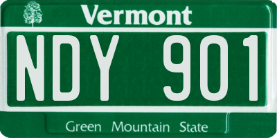 VT license plate NDY901