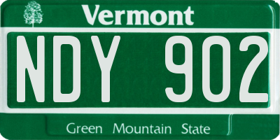 VT license plate NDY902