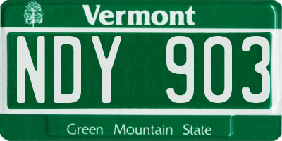 VT license plate NDY903