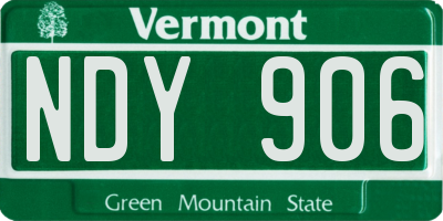 VT license plate NDY906
