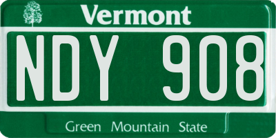 VT license plate NDY908