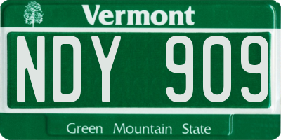 VT license plate NDY909