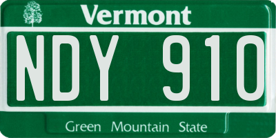VT license plate NDY910