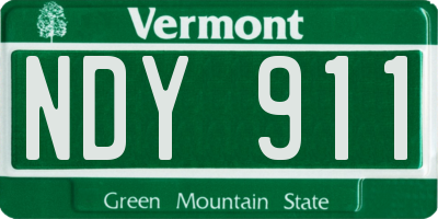 VT license plate NDY911