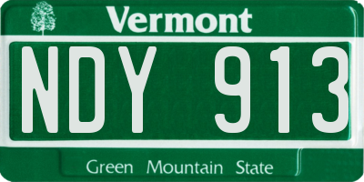 VT license plate NDY913