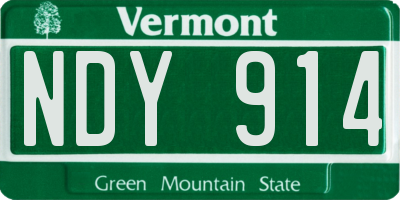 VT license plate NDY914