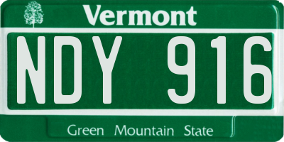 VT license plate NDY916