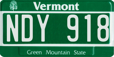 VT license plate NDY918