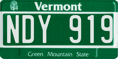 VT license plate NDY919