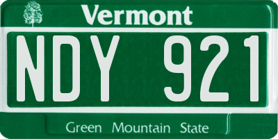 VT license plate NDY921